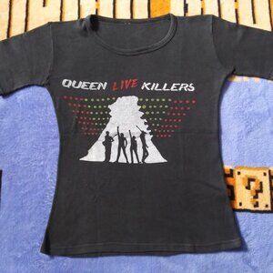 Vintage Rare 1970s Queen Band Live Killers 1979 Crazy Tour Promo T-shirt